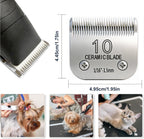Back view of the 10 number dog grooming blade showing the powder metallurgy construction and brand logo.