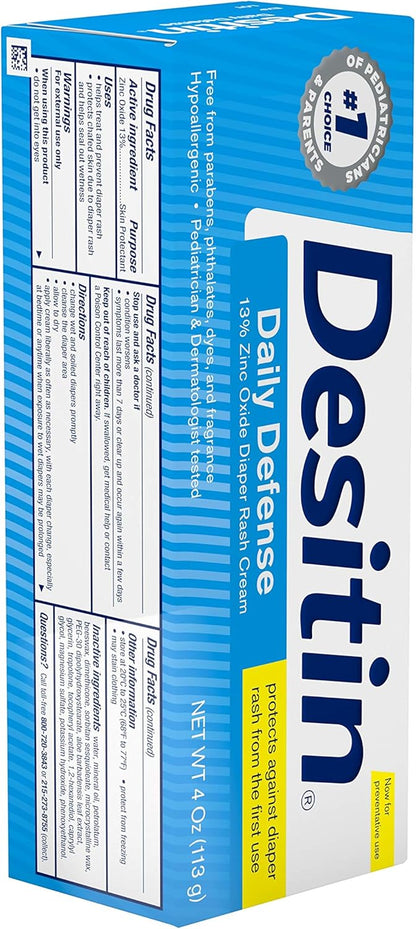 Desitin Daily Defense Baby Diaper Rash Cream with Zinc Oxide to Treat, Relieve & Prevent diaper rash, 4 oz - Image 7