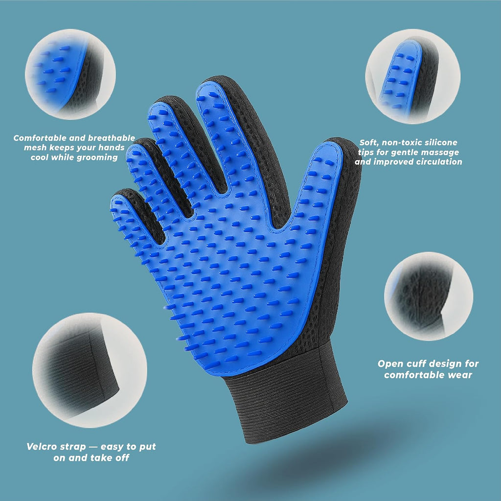 Tailio pet grooming gloves being used as a bath scrubber