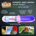Portable dog travel water bottle with retractable silicone drinking trough.