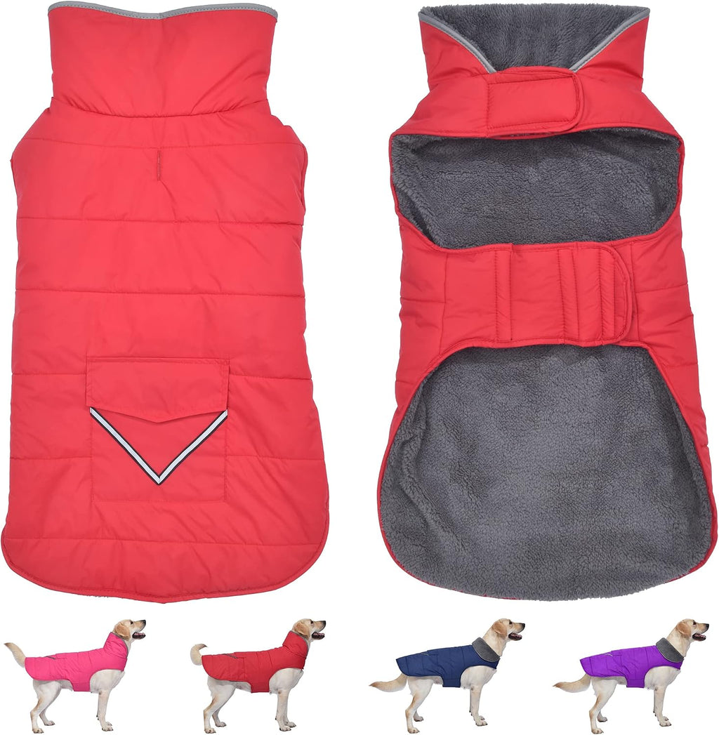 Petglad Dog Coat, Waterproof Dog Winter Jacket with Pocket, Reflective Adjustable Pet Snow Vest, Warm Cozy Fleece Sweater for Small Medium Extra Large Dogs - Sky Blue, S - Image 9