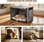 Waterproof 36 inch kennel cover side storage pockets close up