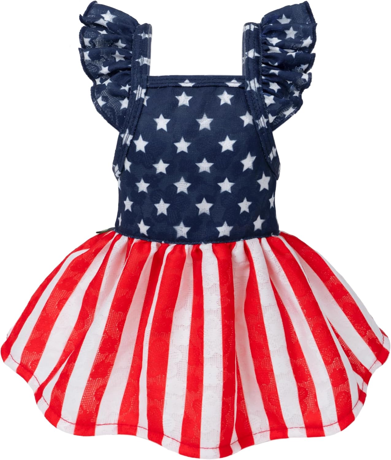 Fitwarm Fourth Of July Star Dog Dress front view on a small pup