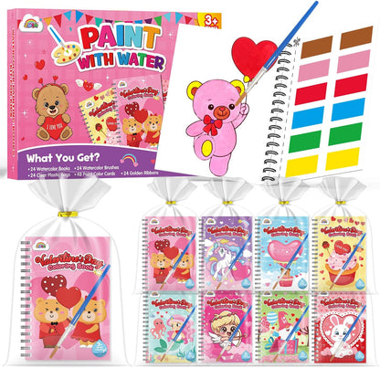 ZMLM 24 water coloring books for kids party favors front view of the complete packaging