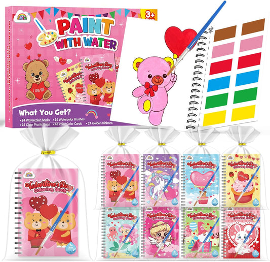 ZMLM 24 water coloring books for kids party favors front view of the complete packaging