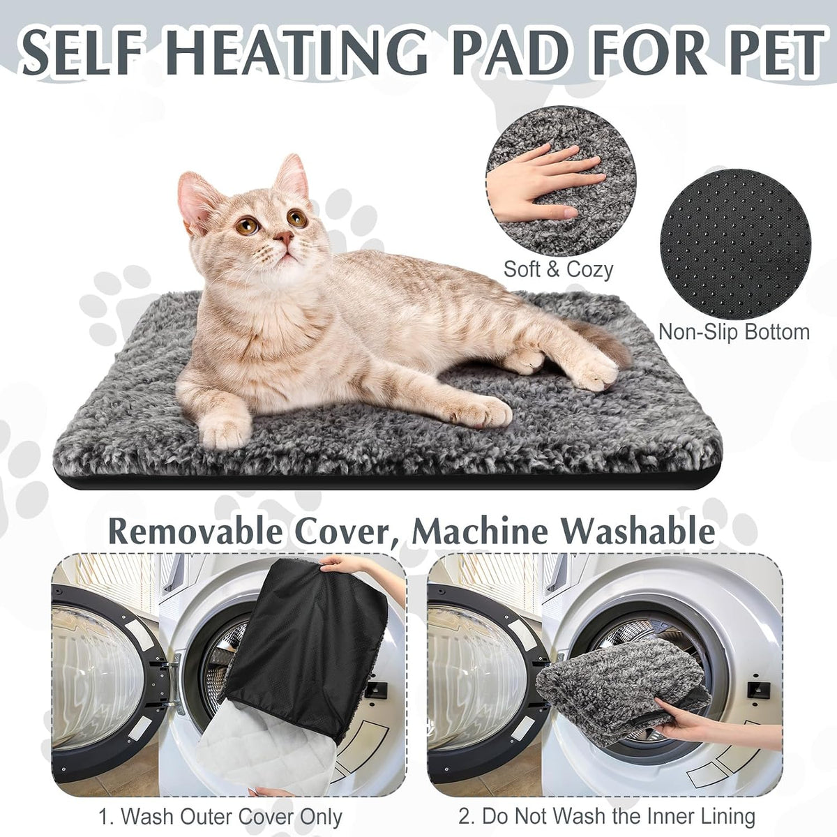 Drydiet self heating cat pad placed inside a pet travel crate for warmth.