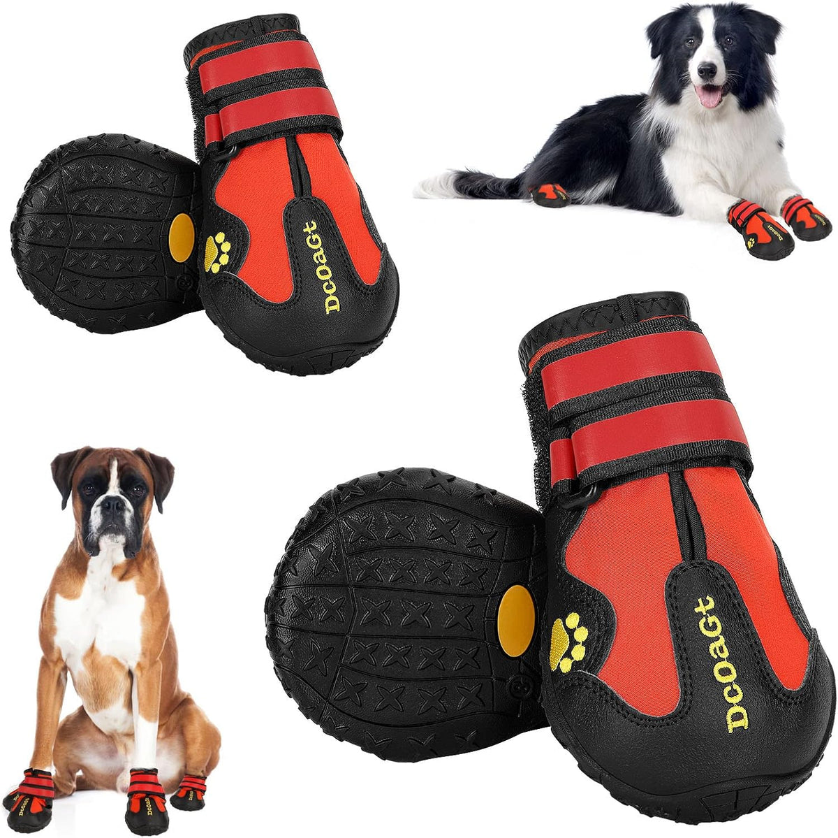 Detailed view of breathable mesh material on DcOaGt dog boots