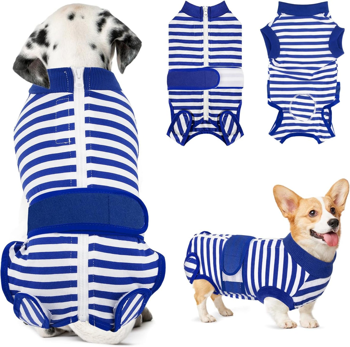 Lukovee Recovery Suit for Dogs, Zipper On Recovery Suit for Female Male Dog, Onesie Abdominal Wounds Cone E-Collar Alternative Prevent Licking Spay Recovery Suit (Small, Purple Tie-dye) - Image 14