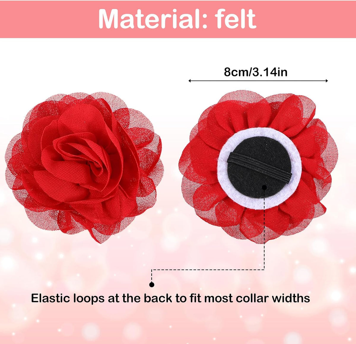 8 Pcs Flower Collar for Dogs 3 inch Colorful Cat Puppy Charms Pet Flower Collars Soft Dog Tie for Dogs Grooming Charms Accessories - Image 2