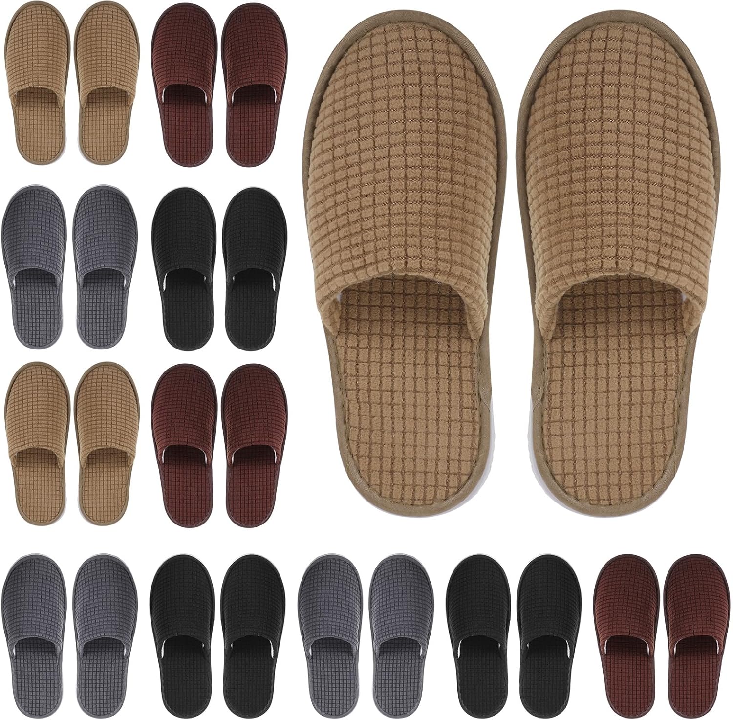 Geyoga 12 pair house guest slippers front view