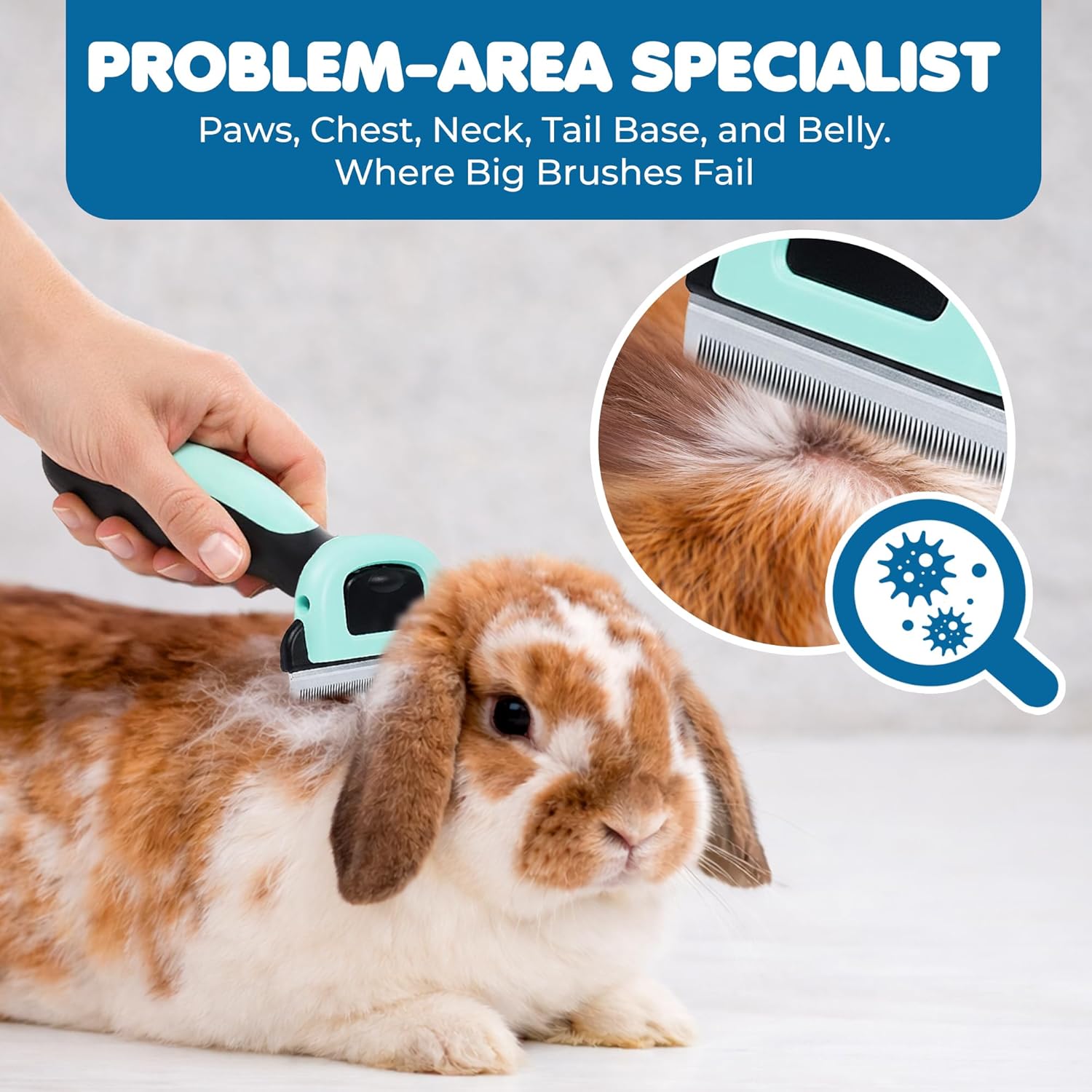 SunGrow grooming tool being used on a dog