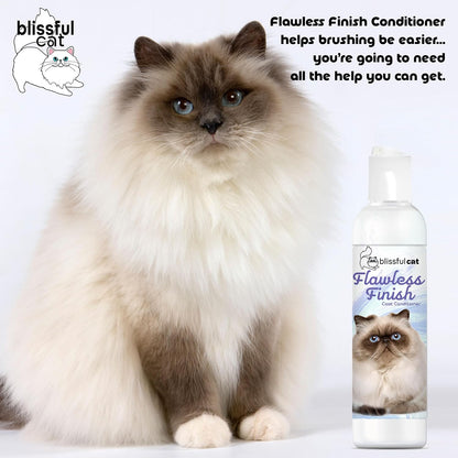 The Blissful Dog hydrating silk protein coat conditioner for long-haired cats