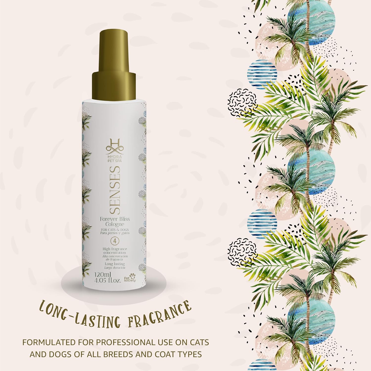 Hydra Senses grooming finishing spray bottle angled view highlighting pump mechanism