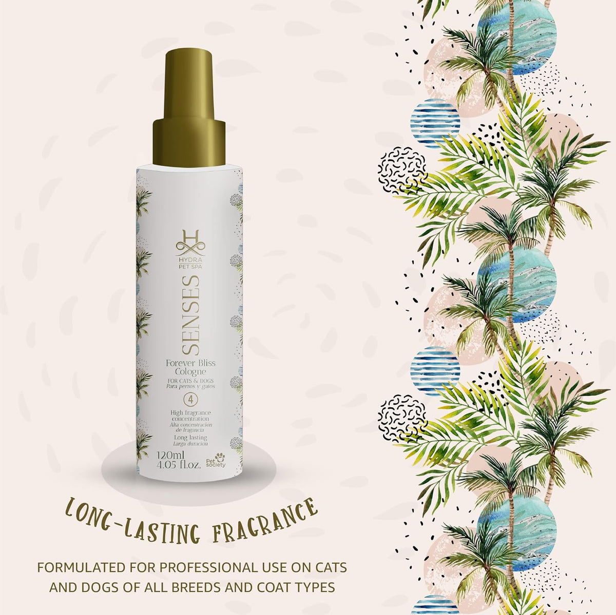 Hydra Senses grooming finishing spray bottle angled view highlighting pump mechanism