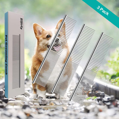 Packaging view of the imported Elfirly premium metal dog combs for tangles