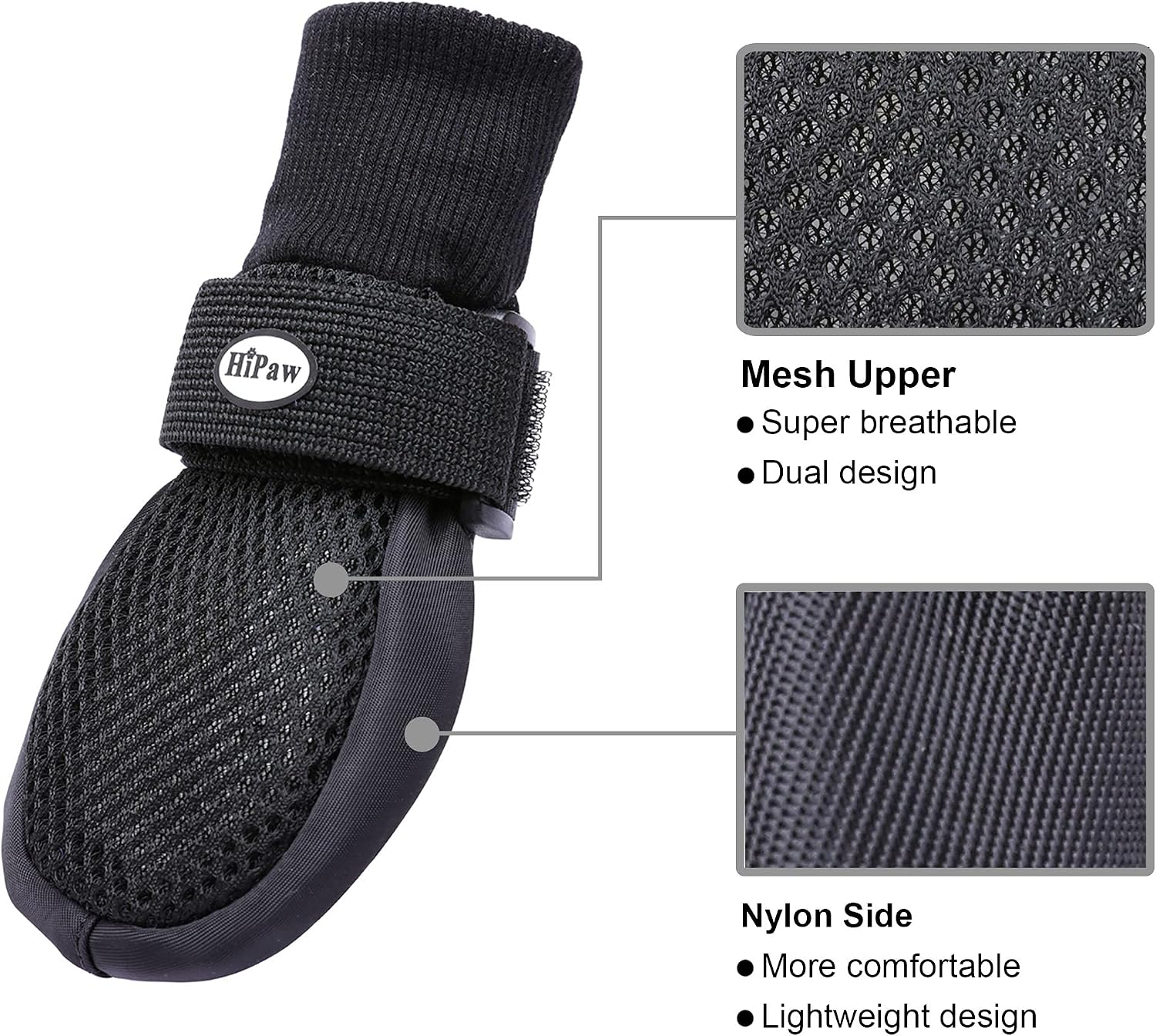 Close up of HiPaw dog boots non-slip rubber sole detail