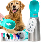 MalsiPree Dog Water Bottle Dispenser - 12 oz Blue - Leak-Proof Lock & One-Hand Operation - Dog Water Bowl Dispenser - Pet Travel Bottle with Built-in Bowl for Trail Hiking, Park Visit & Beach Days - Image 11