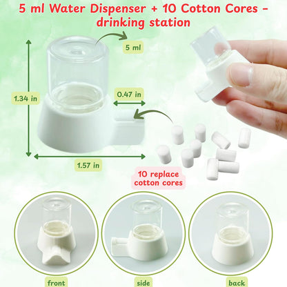 Jumping Spider Water Dispenser Enclosure Accessories, Mini Water Dispenser and Mist Bottle with 10 Replace Cotton Cores, Jumping Spider Habitat Decoration Tarantula Enclosure Accessories (White, 5 ML) - Image 2
