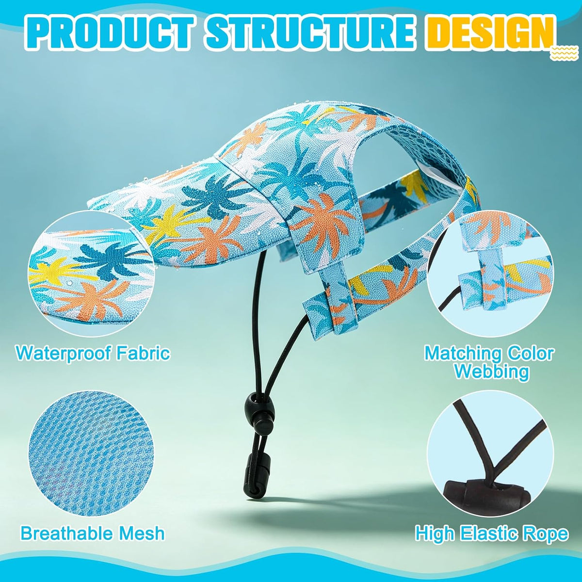 Adjustable chin strap detail for dog baseball cap