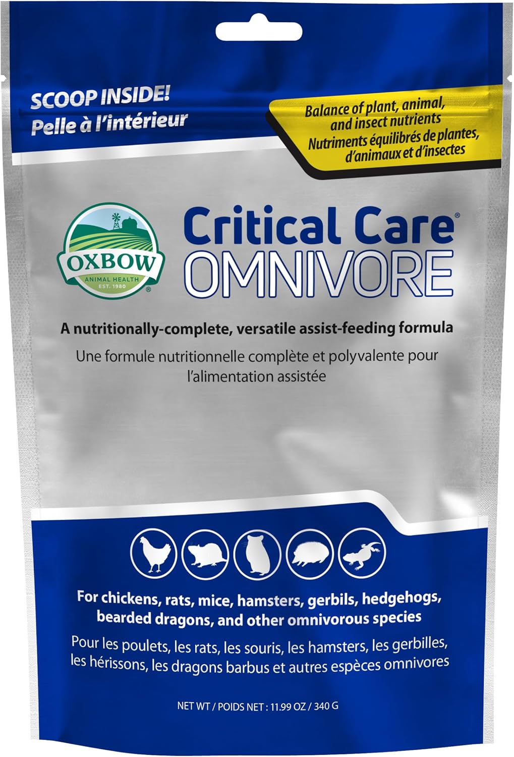Oxbow Critical Care Omnivore 340g bag front view authentic pet supplement