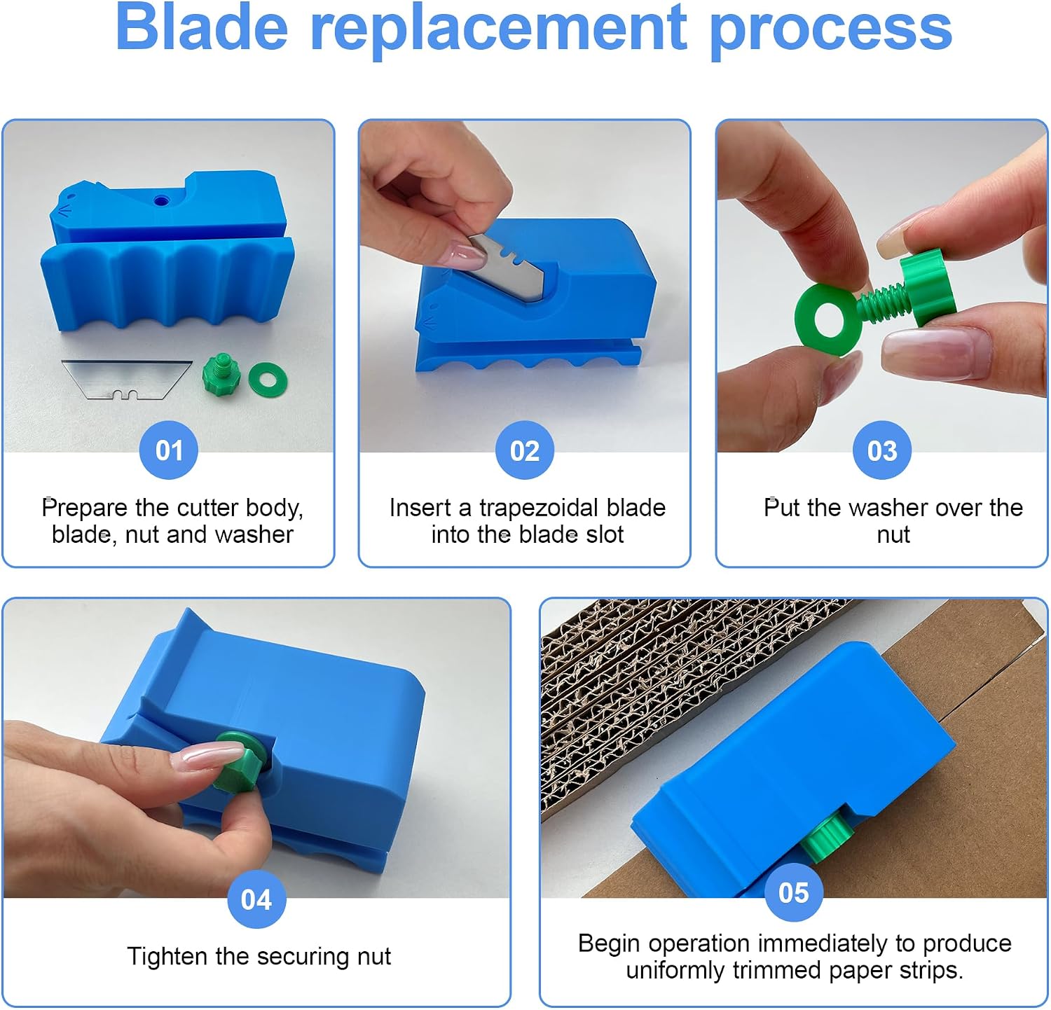 Blue 3D printed DIY tool for making cat scratching boards