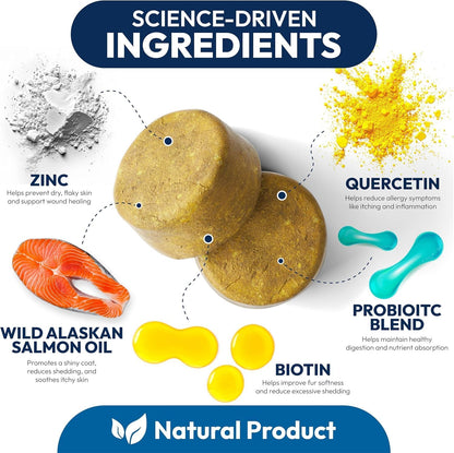 Wild Alaskan salmon oil supplement for dogs shedding control and coat health