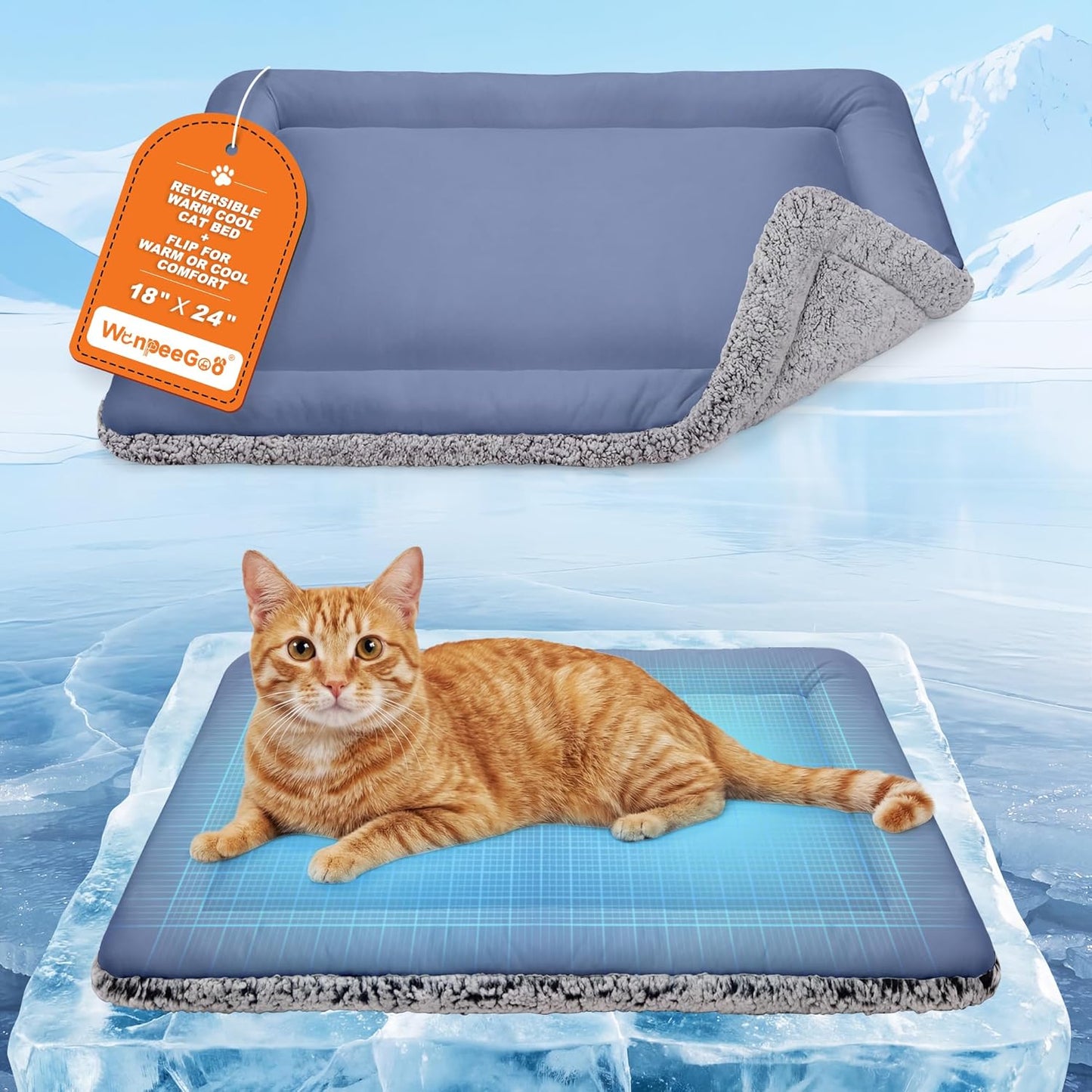 Cat Cooling Mat, Self Warming Cat Bed, Reversible Warm & Cooling Cat Bed, Winter Warm Cat Pad & Summer Cooling Cat Mat for Kittens & Small Dogs, Perfect for Crates, Beds & Sofas, Gray, 18" x 24" - Image 10