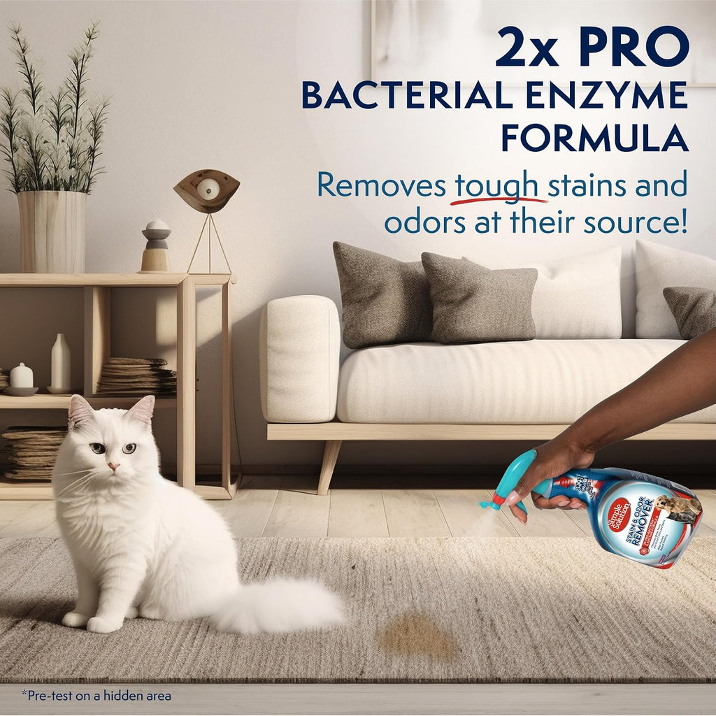 Simple Solution enzymatic cleaner on carpet
