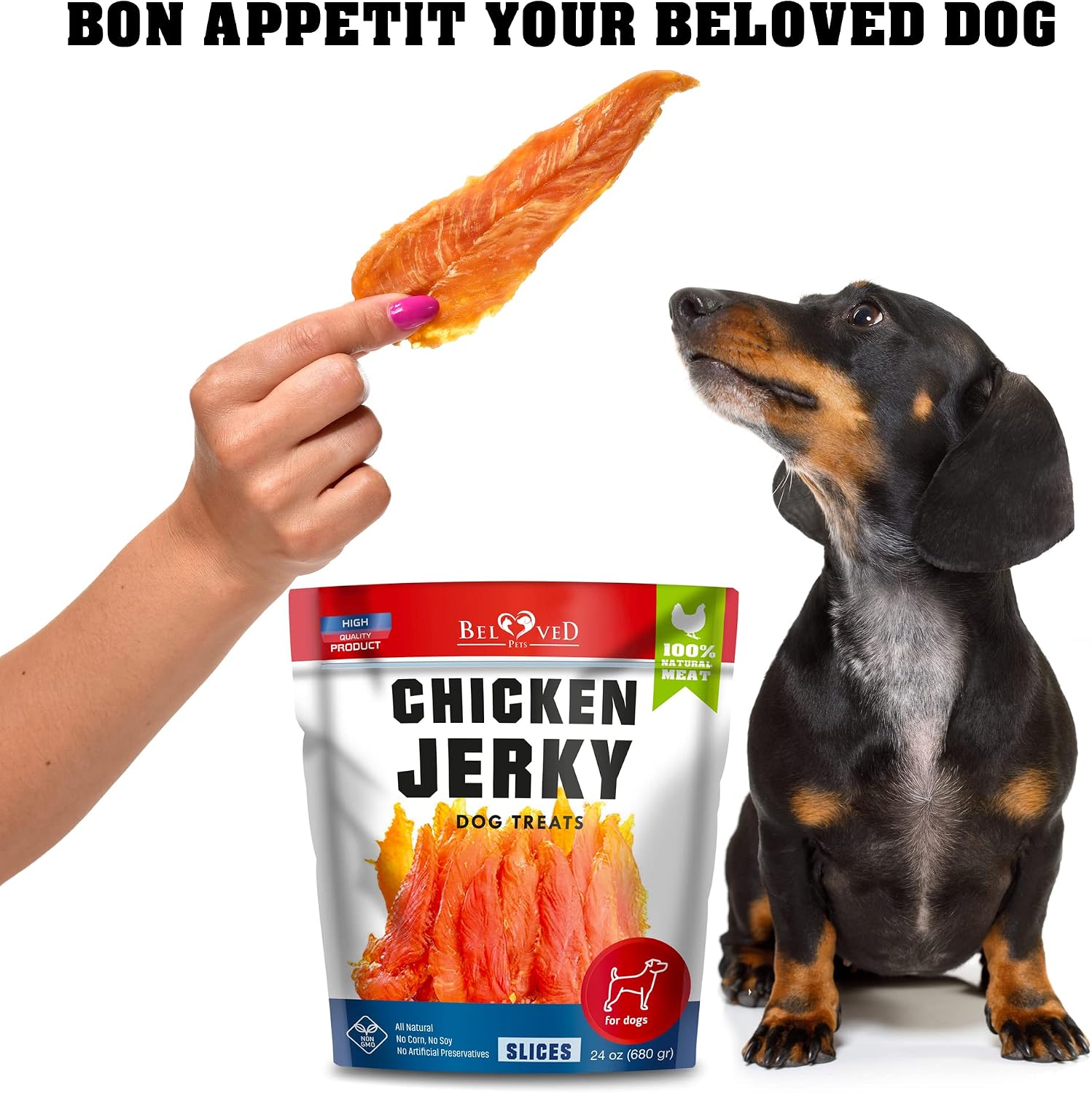 Human grade chicken jerky treats for sensitive stomachs