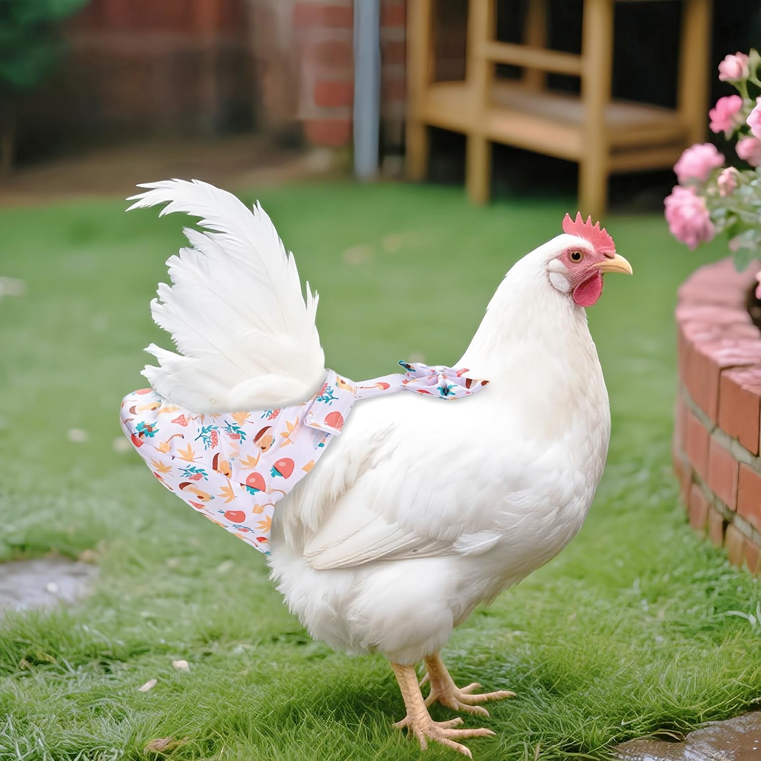Five foot walking leash rope with metal clasp attached to the Magnoloran poultry clothes