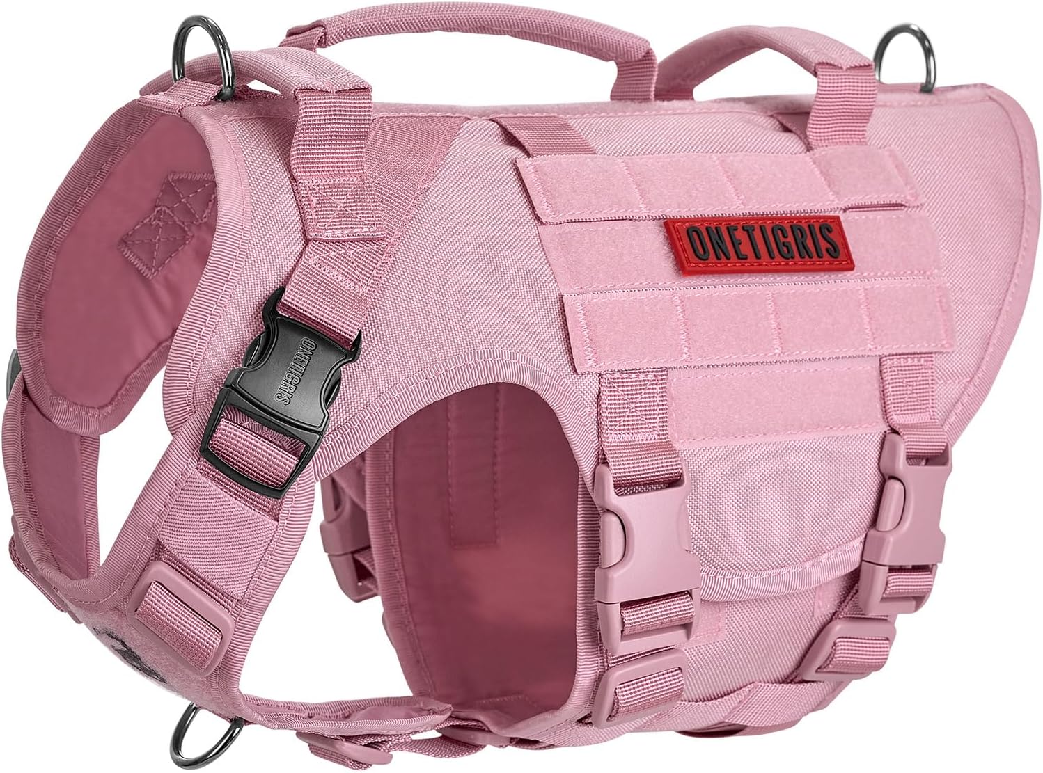 OneTigris Large Tactical Dog Harness, No Pulling Adjustable Dog Vest Harness, Heavy Duty Dog Harness with Handle, Large Hook and Loop Panels for Patch Black - Image 15