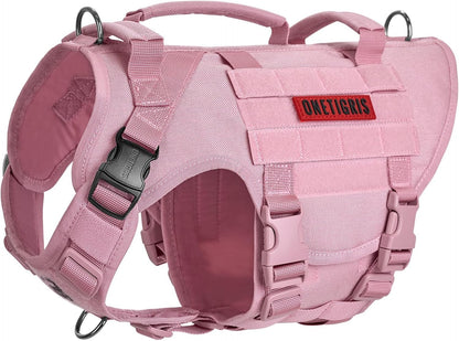 OneTigris Large Tactical Dog Harness, No Pulling Adjustable Dog Vest Harness, Heavy Duty Dog Harness with Handle, Large Hook and Loop Panels for Patch Black - Image 15