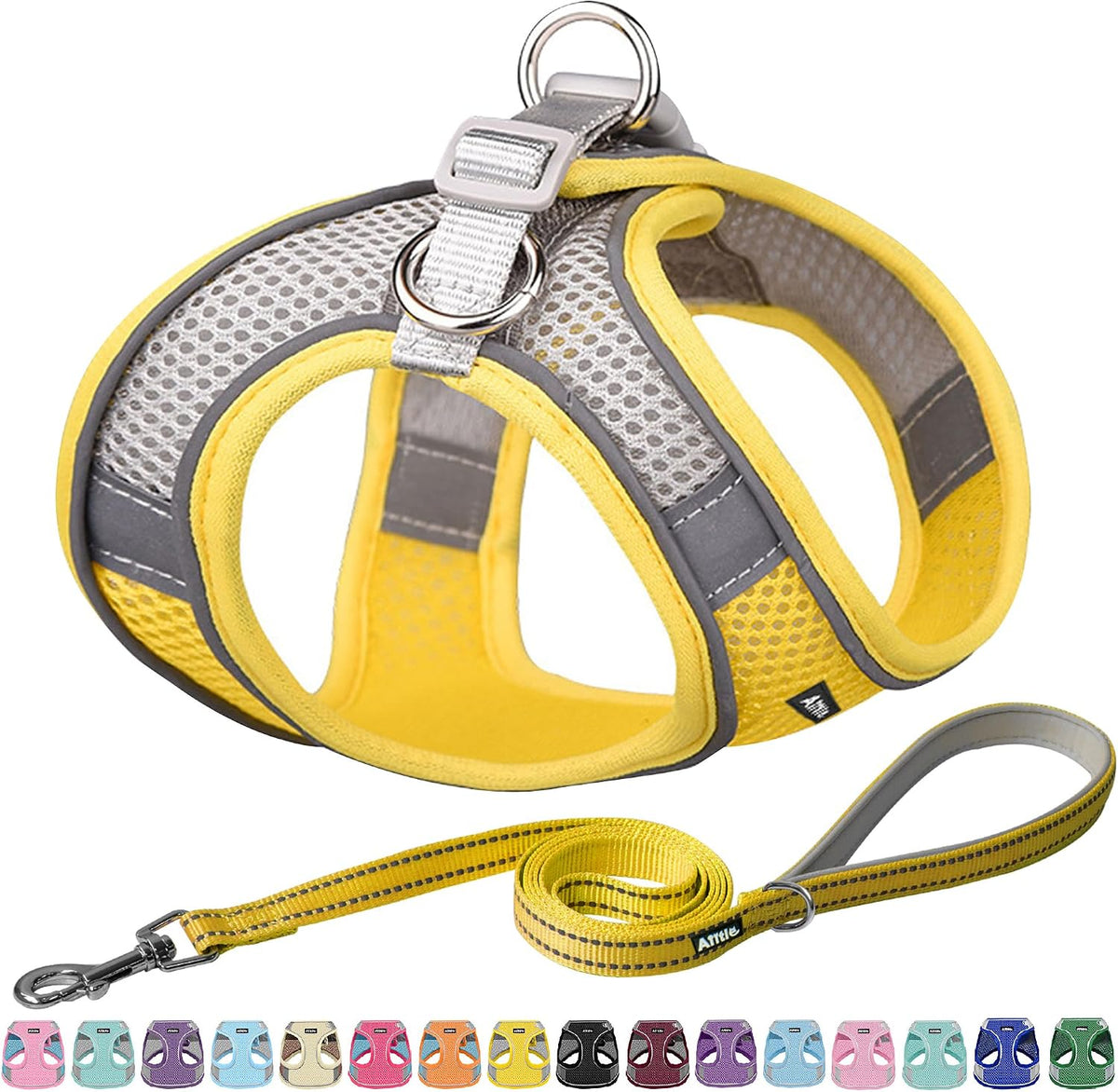 AIITLE No Pull Dog Harness and Leash Set, Step in Adjustable Dog Harness with Padded Vest for All Weather, Dog Leash with Soft Padded Handle, Easy to Put on Small and Medium Dogs Beige S - Image 11