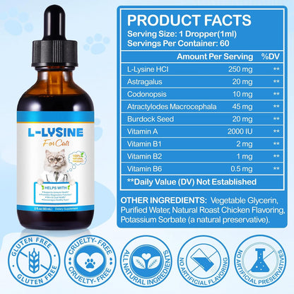 Premium immune support drops for cats showing roast chicken flavor label.