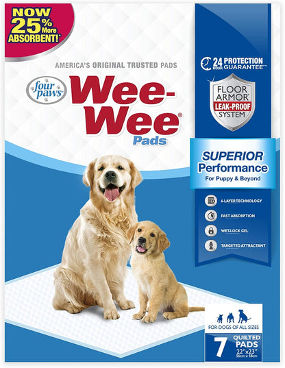 Four Paws Wee-Wee Superior Performance Unscented Puppy Pee Pads for Dogs & Puppies, Quilted Leak-Proof Dog Housebreaking Potty Training Floor Protection, Pet Supplies, 22" x 23", 200 Count - Image 12
