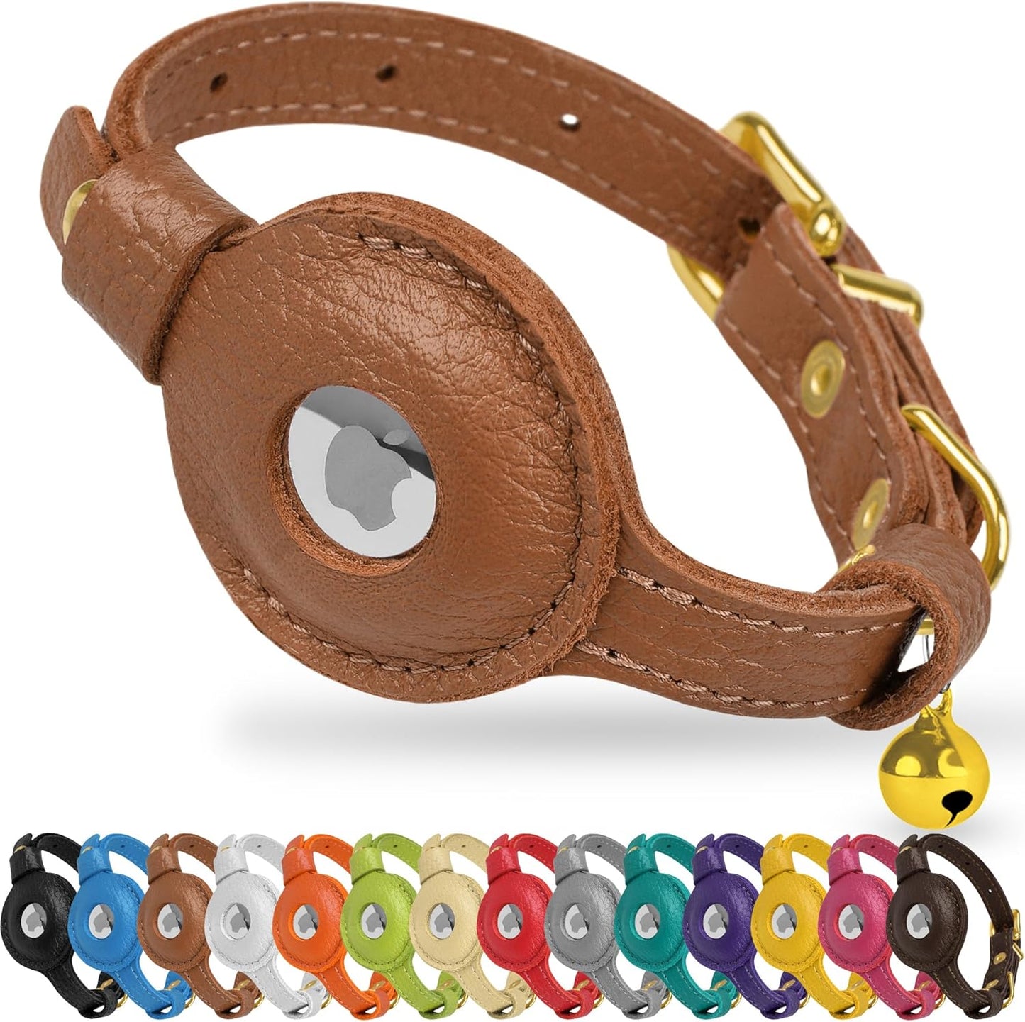 OOPSDOGGY non breakaway pet tracking collar with silver safety bell attached.