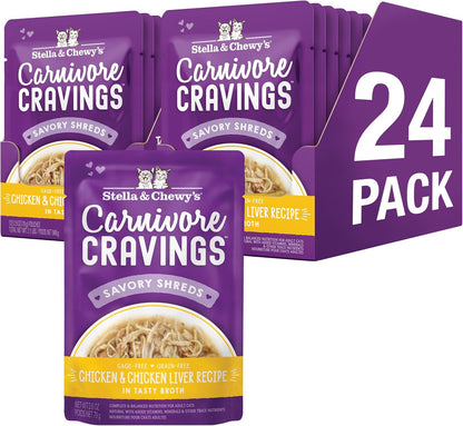 Stella & Chewy's Carnivore Cravings Wet Cat Food - Premium Pouches - Grain Free, High Protein Salmon, Tuna & Mackerel - Perfect For Picky Eaters - Complete Meal or Topper (2.8 oz, 24 Pack) - Image 11