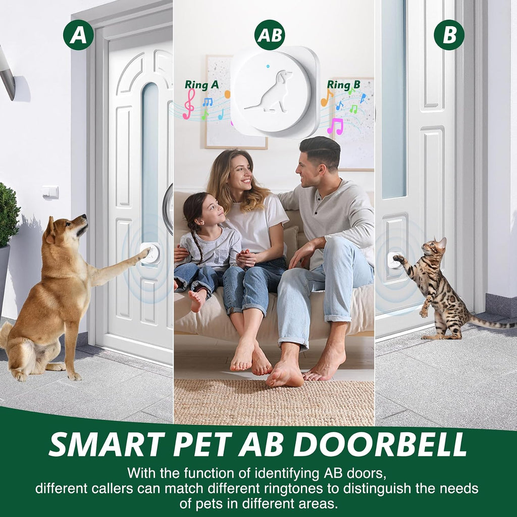 Customizable volume and melody settings on dog doorbell