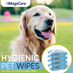 Magicare unscented pet wipes extra thick sheets for cat cleaning.
