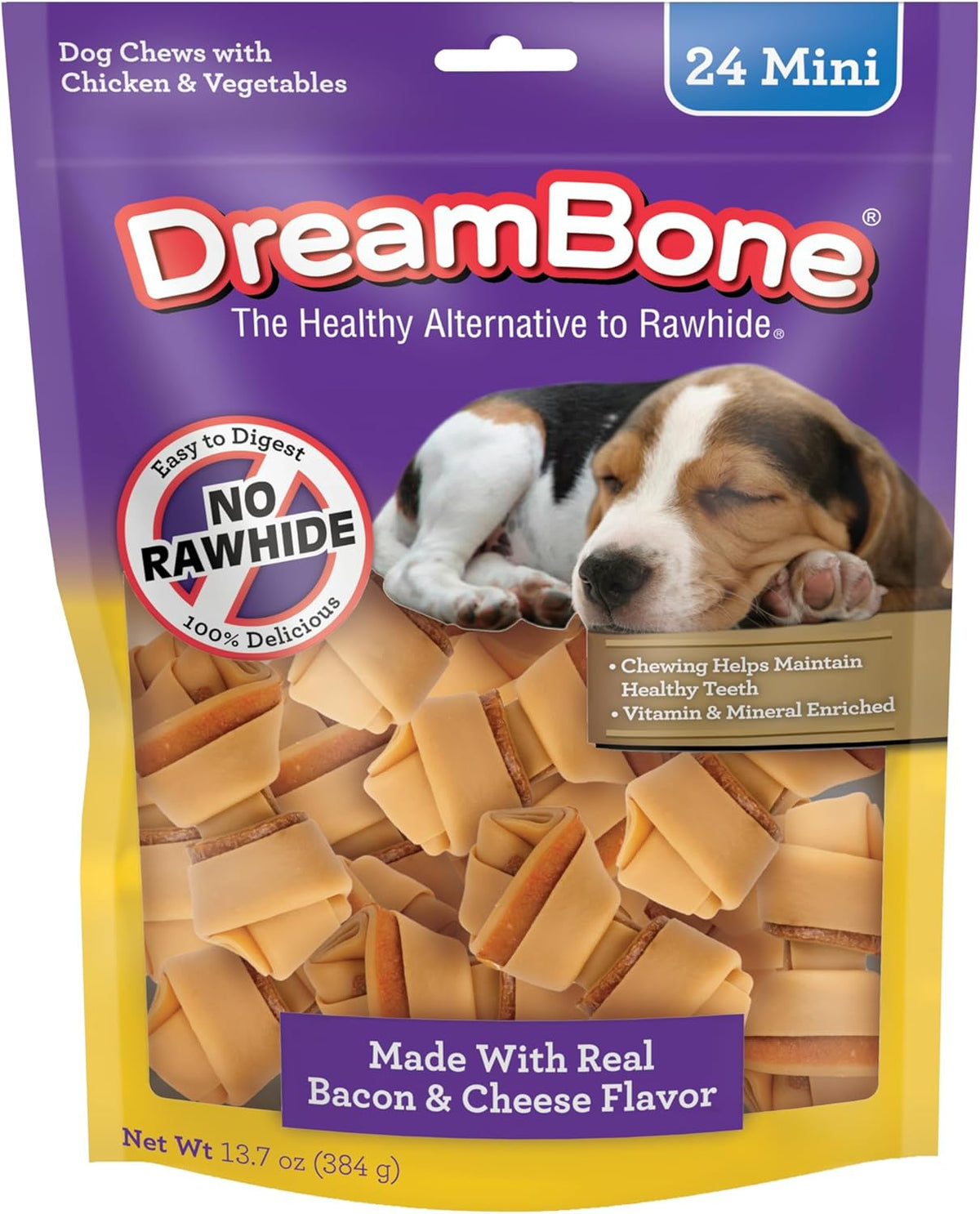 DreamBone Chicken Mini Bone Dog Treats, Daily Rawhide-Free Chew, Digests Safely and Completely, With Real Protein, Chicken and Veggies, 50 count - Image 9