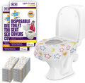 Mighty Clean Baby disposable toilet seat covers retail packaging front view showing twenty two count travel pack.