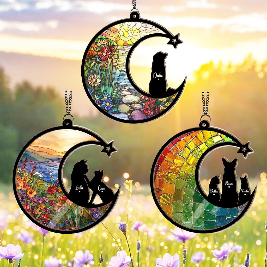 Personalized Cat Memorial Suncatcher - Custom Suncatcher with Name and Breed for Up to 3 Pets, Sympathy Gift for Pet Loss, Memorial Gift for Cat Lovers - Image 15