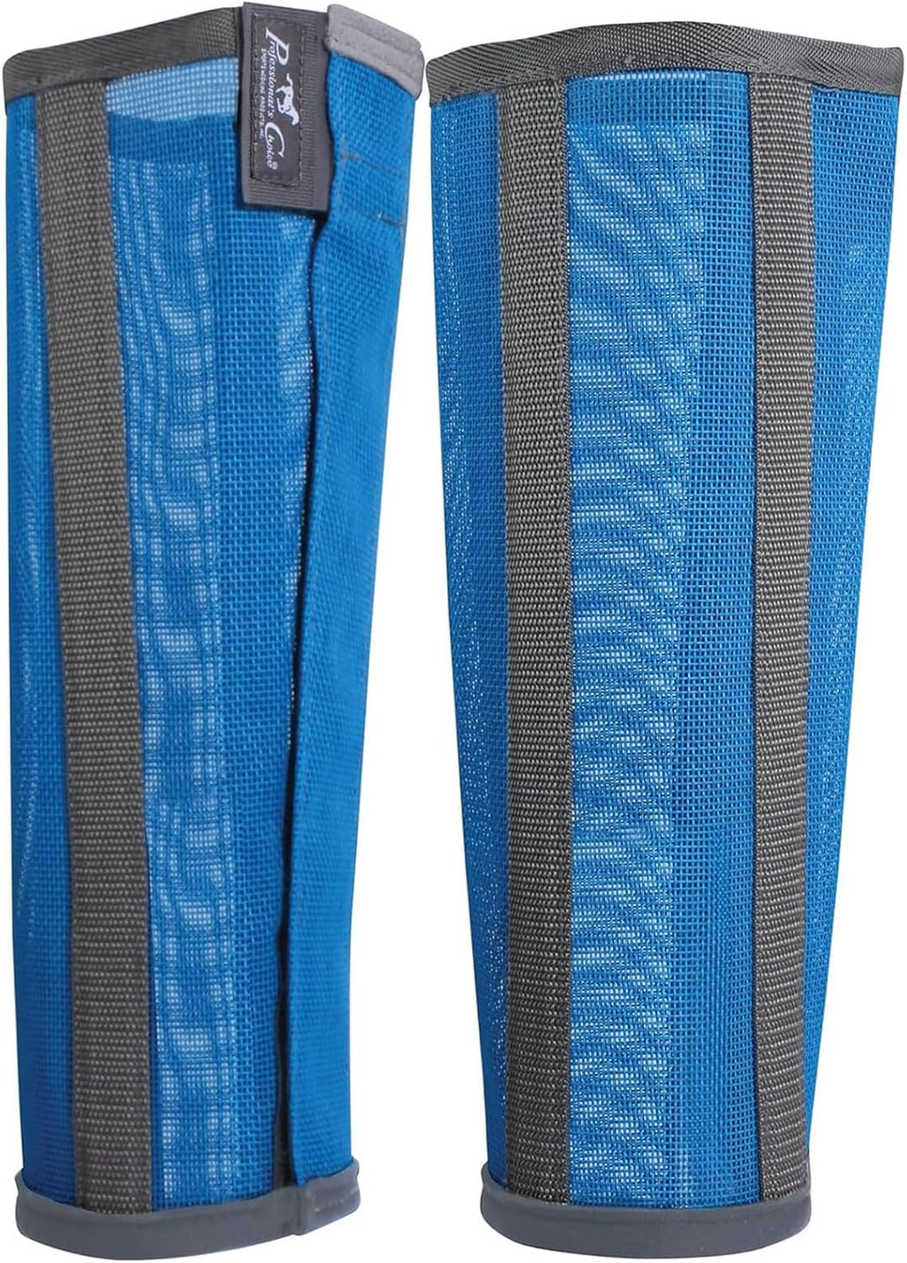 Professional's Choice Deluxe Fly Boots front view showing Pacific Blue mesh material.