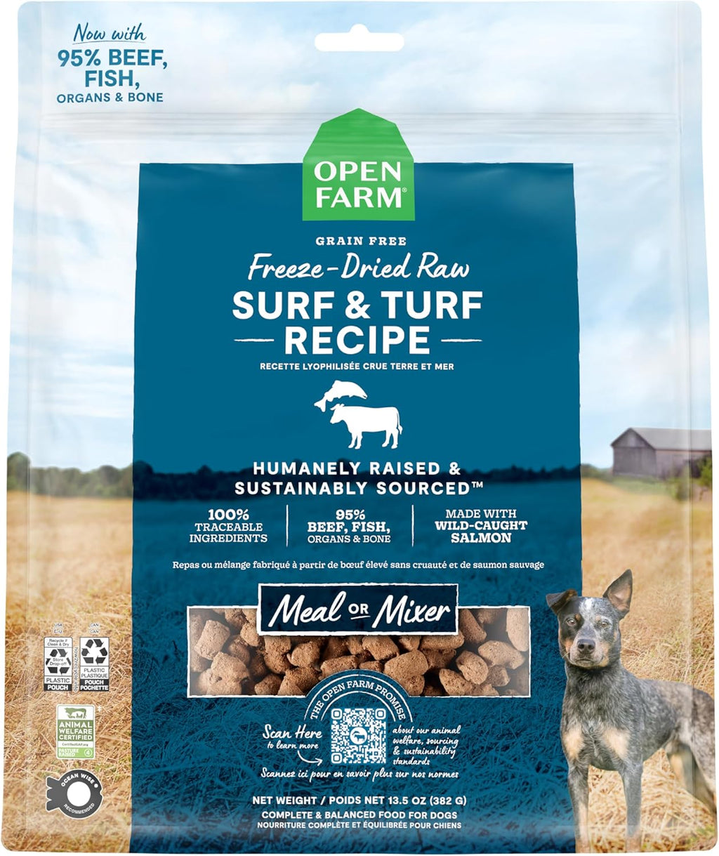 Open Farm, Freeze Dried Raw Dog Food, Morsels with 95% Meat, Organs & Bone, Organic Produce & Superfoods, Complete Meal or Freeze Dried Dog Food Topper, Grass-Fed Beef Recipe, 13.5oz Bag - Image 10