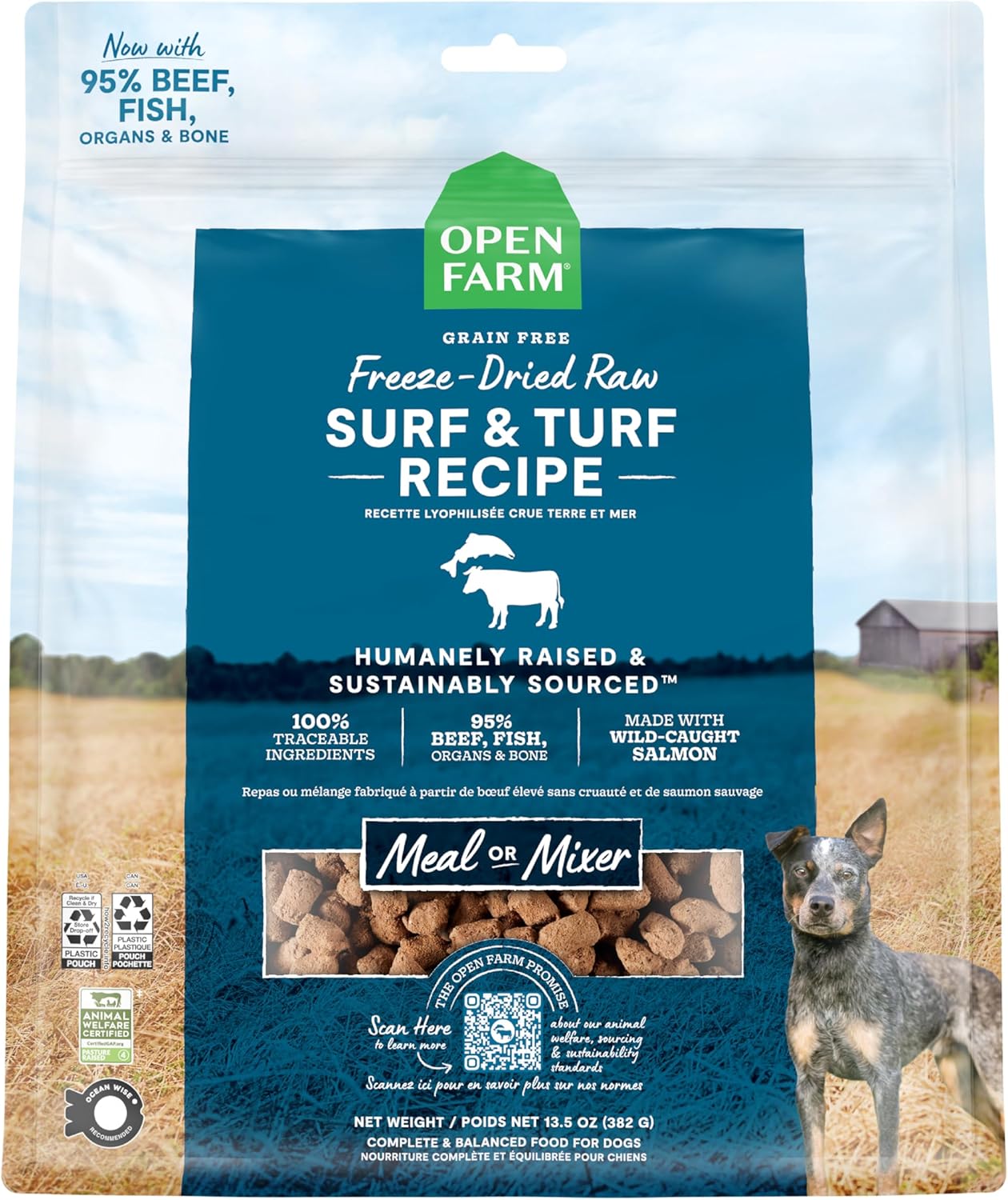 Open Farm, Freeze Dried Raw Dog Food, Morsels with 95% Meat, Organs & Bone, Organic Produce & Superfoods, Complete Meal or Freeze Dried Dog Food Topper, Grass-Fed Beef Recipe, 13.5oz Bag - Image 10