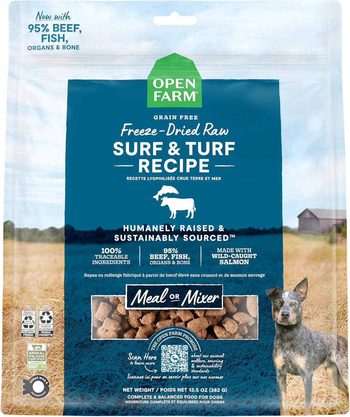 Open Farm, Freeze Dried Raw Dog Food, Morsels with 95% Meat, Organs & Bone, Organic Produce & Superfoods, Complete Meal or Freeze Dried Dog Food Topper, Grass-Fed Beef Recipe, 13.5oz Bag - Image 10