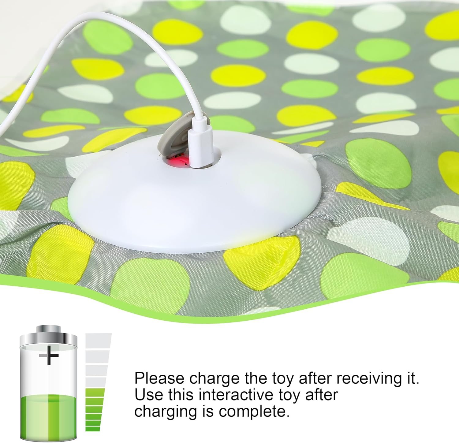 FUGODIWI interactive cat toy top perspective with an indoor kitten playing.