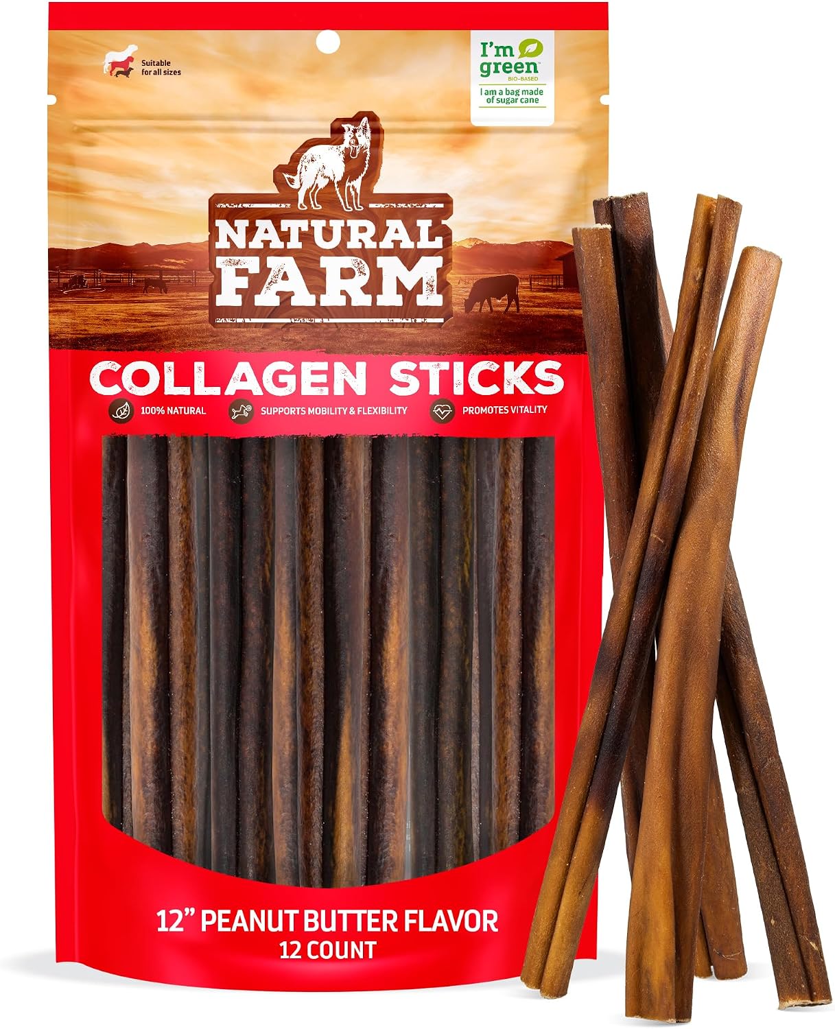 Natural Farm Bully Coated Gourmet Collagen Sticks (4 Inch, 25 Pack) - Real Bully Beef Coated, 95% Natural Collagen Dog Chews, Supports Healthy Joints, Skin & Coat - Best for Small & Medium Dogs - Image 12