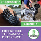 H HandsOn grooming gloves showing adjustable wrist strap