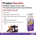 Zymox 0.5 percent hydrocortisone cat cream tube on white background